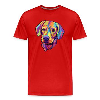 Braque Saint Germain race de chien Cartoon Kawaii Illu - T-shirt bio Premium Homme - rouge - Devant - Damien (186cm)