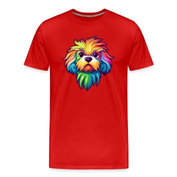 Briquet Griffon Vendéen Chien Race Cartoon Kawaii I - T-shirt bio Premium Homme - rouge - Devant - Damien (186cm)