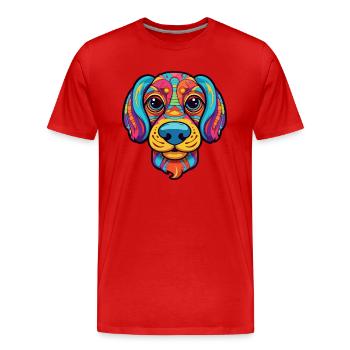 Moyenne Asiatique Ovtcharka Race De Chien Dessin Animé Kawaii Il - T-shirt bio Premium Homme - rouge - Devant - Damien (186cm)
