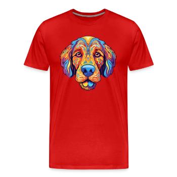 Moscou chien de garde race de chien dessin animé kawaii illustrat - T-shirt bio Premium Homme - rouge - Devant - Damien (186cm)