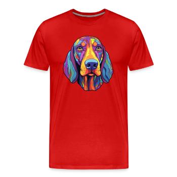 Hannoveraner Hund Rasse Cartoon Kawaii Illustration - Männer Premium Bio T-Shirt - Rot - Vorne - Damien (186cm)