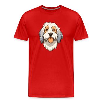 Picardie Schäferhund Hund Rasse Cartoon Kawaii Illustra - Männer Premium Bio T-Shirt - Rot - Vorne - Damien (186cm)