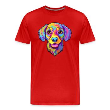Skandinavische Hunderasse Cartoon Kawaii Illustration - Männer Premium Bio T-Shirt - Rot - Vorne - Damien (186cm)