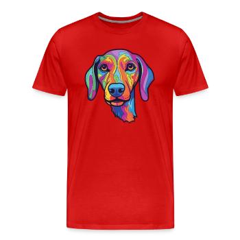 Sloughi Hunderasse Cartoon Kawaii Illustration - Männer Premium Bio T-Shirt - Rot - Vorne - Damien (186cm)