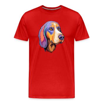 Serbischer dreifarbiger Jagdhund Rasse Cartoon Kawaii - Männer Premium Bio T-Shirt - Rot - Vorne - Damien (186cm)