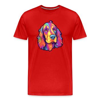 Russe Arlequin chien chien race Cartoon Kawaii I - T-shirt bio Premium Homme - rouge - Devant - Damien (186cm)