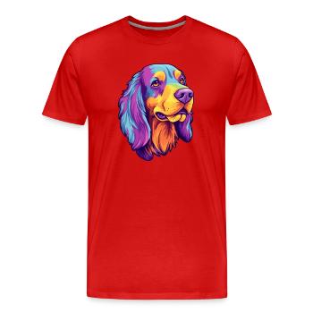 Polnische Jagdhunderasse Karikatur Kawaii Illustrati - Männer Premium Bio T-Shirt - Rot - Vorne - Damien (186cm)