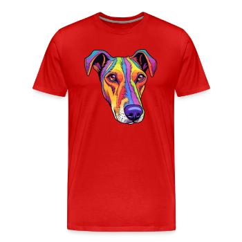 Glatter Foxterrier Hunderasse Cartoon Kawaii Illust - Männer Premium Bio T-Shirt - Rot - Vorne - Damien (186cm)