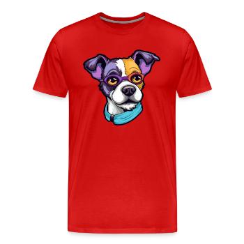 Teddy Roosevelt Terrier Hunderasse Cartoon Kawaii I - Männer Premium Bio T-Shirt - Rot - Vorne - Damien (186cm)