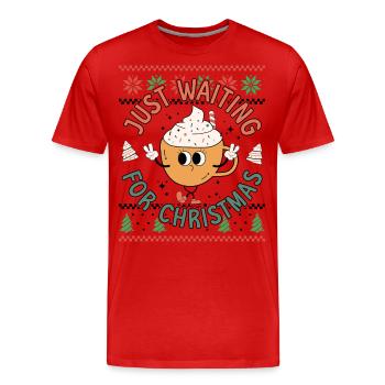 En attendant Noël - Noël Retro Ugly - T-shirt bio Premium Homme - rouge - Devant - Damien (186cm)