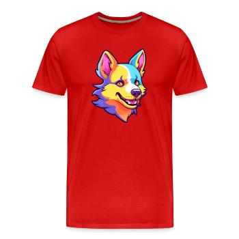 Dingo Hunderasse Cartoon Kawaii Illustration - Männer Premium Bio T-Shirt - Rot - Vorne - Damien (186cm)