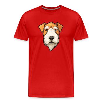 Draht Foxterrier Hunderasse Cartoon Kawaii Illustra - Männer Premium Bio T-Shirt - Rot - Vorne - Damien (186cm)