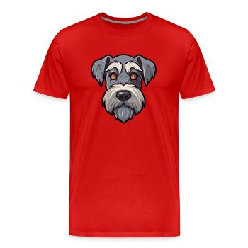 Standard Schnauzer Dog Breed Cartoon Kawaii Illust - Men's Premium Organic T-Shirt - red - Front - Damien (186cm)