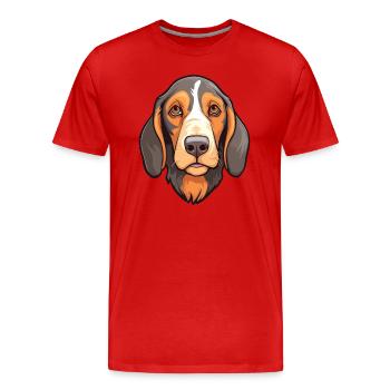 Serbischer dreifarbiger Jagdhund Rasse Cartoon Kawaii - Männer Premium Bio T-Shirt - Rot - Vorne - Damien (186cm)