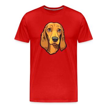 Deutsche Bracke Hunderasse Cartoon Kawaii Illustrat - Männer Premium Bio T-Shirt - Rot - Vorne - Damien (186cm)
