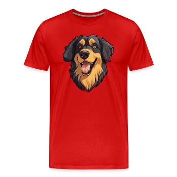 Carpathian Shepherd Dog Breed Cartoon Kawaii Illus - Men's Premium Organic T-Shirt - red - Front - Damien (186cm)