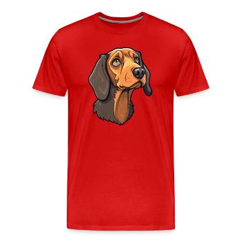 Auvergne Pointing Dog Breed Cartoon Kawaii Illustr - Men's Premium Organic T-Shirt - red - Front - Damien (186cm)