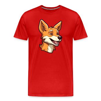 Dingo Hunderasse Cartoon Kawaii Illustration - Männer Premium Bio T-Shirt - Rot - Vorne - Damien (186cm)