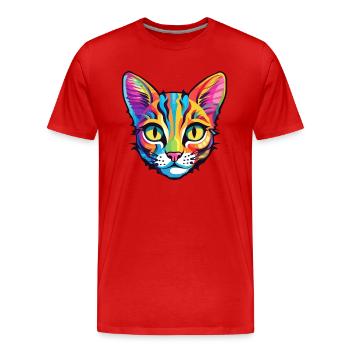 Bambino Katze Rasse Aquarell Cartoon Kawaii Haustier - Männer Premium Bio T-Shirt - Rot - Vorne - Damien (186cm)