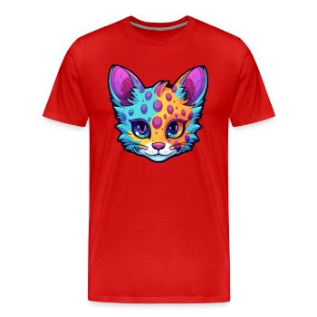 Australien brume chat aquarelle dessin animé Kawaii - T-shirt bio Premium Homme - rouge - Devant - Damien (186cm)