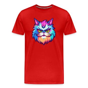 Himalaya-Katze Rasse Aquarell Karikatur Kawaii Haustier - Männer Premium Bio T-Shirt - Rot - Vorne - Damien (186cm)