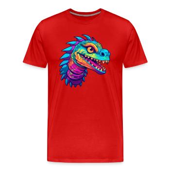 Basilic Aquarelle Colorée Dessin Animé Kawaii Animal - T-shirt bio Premium Homme - rouge - Devant - Damien (186cm)