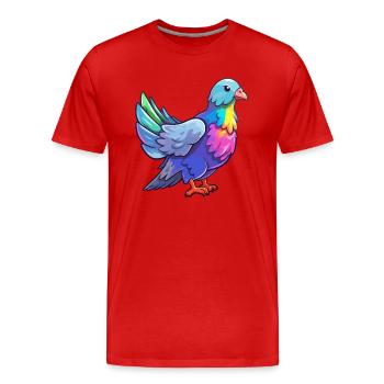 Taube buntes Aquarell Cartoon Kawaii Tier - Männer Premium Bio T-Shirt - Rot - Vorne - Damien (186cm)