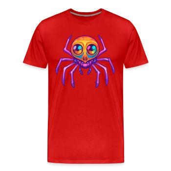 Spinne buntes Aquarell Cartoon Kawaii Tier - Männer Premium Bio T-Shirt - Rot - Vorne - Damien (186cm)