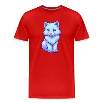 Arctic Wolf Colorful Watercolor Cartoon Kawaii Ani - Men's Premium Organic T-Shirt - red - Front - Damien (186cm)