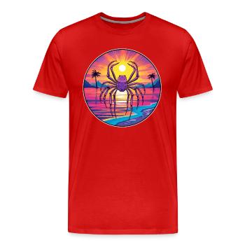 Spinne buntes Aquarell Cartoon Kawaii Tier - Männer Premium Bio T-Shirt - Rot - Vorne - Damien (186cm)