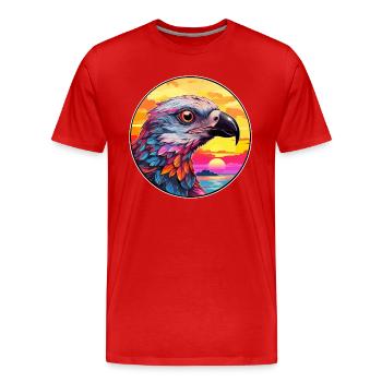 Kuckuck buntes Aquarell Cartoon Kawaii Tier - Männer Premium Bio T-Shirt - Rot - Vorne - Damien (186cm)