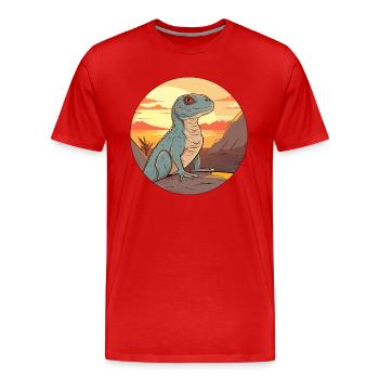 Basilisk Buntes Aquarell Cartoon Kawaii Tier - Männer Premium Bio T-Shirt - Rot - Vorne - Damien (186cm)