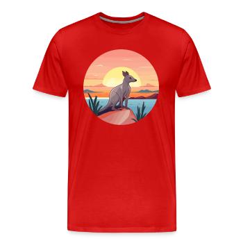 Aardvark Colorful Watercolor Cartoon Kawaii Animal - Men's Premium Organic T-Shirt - red - Front - Damien (186cm)