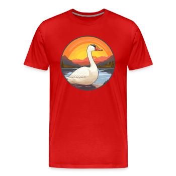 Gans buntes Aquarell Cartoon Kawaii Tier - Männer Premium Bio T-Shirt - Rot - Vorne - Damien (186cm)