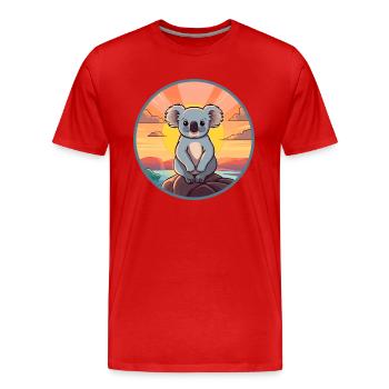 Koala Buntes Aquarell Cartoon Kawaii Tier - Männer Premium Bio T-Shirt - Rot - Vorne - Damien (186cm)