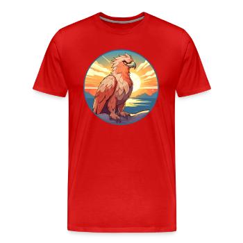 Griffin Colorful Watercolor Cartoon Kawaii Animal - Men's Premium Organic T-Shirt - red - Front - Damien (186cm)