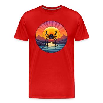 Spinne buntes Aquarell Cartoon Kawaii Tier - Männer Premium Bio T-Shirt - Rot - Vorne - Damien (186cm)