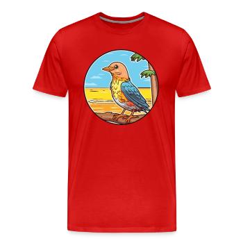 Kuckuck Aquarell Cartoon Kawaii Clipart Tier - Männer Premium Bio T-Shirt - Rot - Vorne - Damien (186cm)