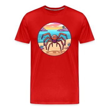Spinne Aquarell Cartoon Kawaii Clipart Tier - Männer Premium Bio T-Shirt - Rot - Vorne - Damien (186cm)