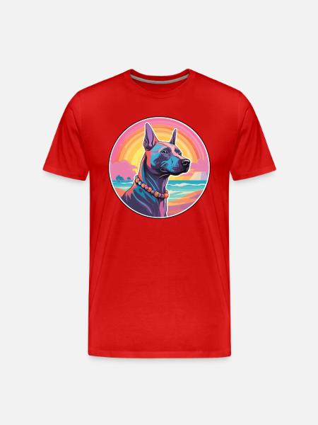 Thailändische Ridgeback-Hunderasse Bunte Karikatur Watercol - Männer Premium Bio T-Shirt - Rot