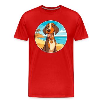 Cao De Castro Laboreiro Hunderasse Cartoon Kawaii - Männer Premium Bio T-Shirt - Rot - Vorne - Damien (186cm)