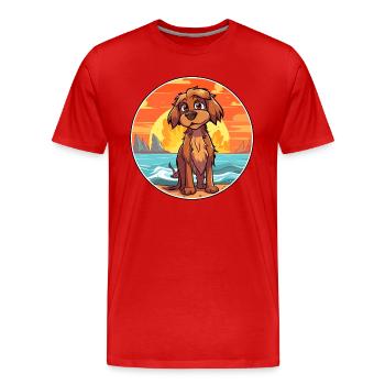 Briquet Griffon Vendéen Race De Chien Cartoon Kawaii - T-shirt bio Premium Homme - rouge - Devant - Damien (186cm)