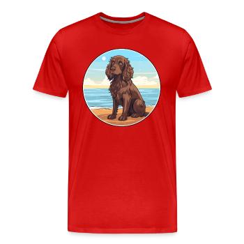 Boykin Épagneul chien race Cartoon Kawaii Clipart - T-shirt bio Premium Homme - rouge - Devant - Damien (186cm)