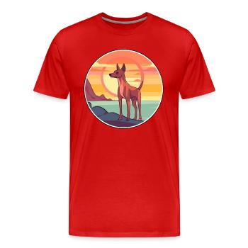 Cirneco Dell Ätna Hund Rasse Cartoon Kawaii Clipart - Männer Premium Bio T-Shirt - Rot - Vorne - Damien (186cm)