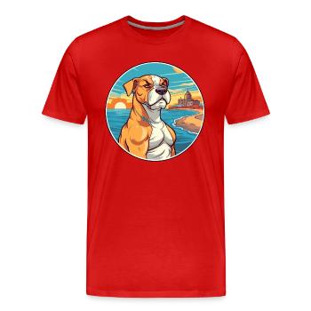 Cordoue chien de combat race Cartoon Kawaii Clipart - T-shirt bio Premium Homme - rouge - Devant - Damien (186cm)