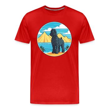 Kerry Blue Terrier Hunderasse Cartoon Kawaii Hund - Männer Premium Bio T-Shirt - Rot - Vorne - Damien (186cm)