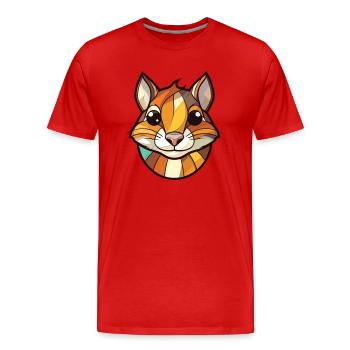 Chipmunk coloré aquarelle Animal Illustration - T-shirt bio Premium Homme - rouge - Devant - Damien (186cm)