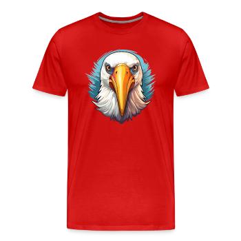 Albatross Colorful Watercolor Cartoon Kawaii Anima - Men's Premium Organic T-Shirt - red - Front - Damien (186cm)