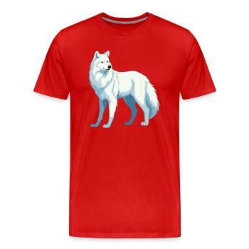 Arctic Wolf Colorful Watercolor Cartoon Kawaii Ani - Men's Premium Organic T-Shirt - red - Front - Damien (186cm)