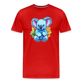 Koala Buntes Aquarell Cartoon Kawaii Tier - Männer Premium Bio T-Shirt - Rot - Vorne - Damien (186cm)